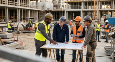 An ISO 45001 Lead Auditor conducting an on-site health and safety audit at an industrial facility in the GCC